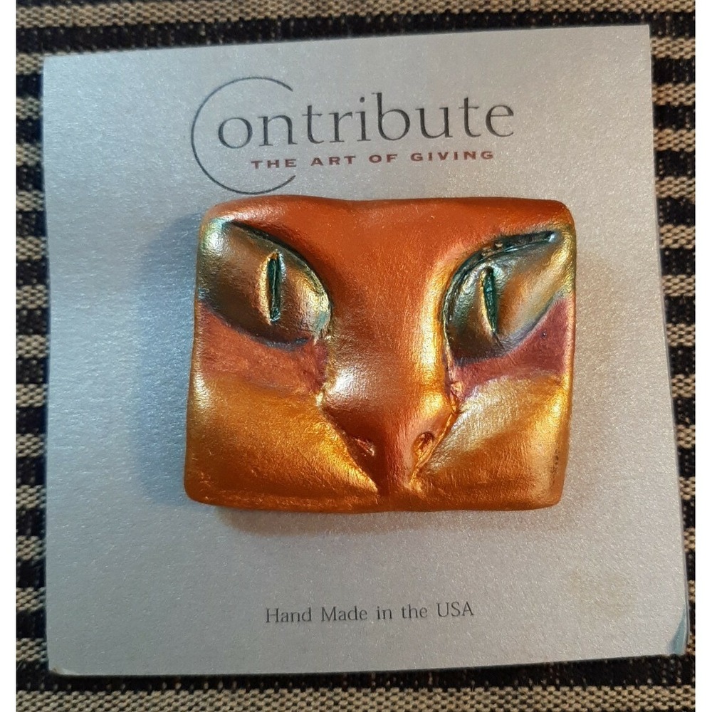Gorgeous Brooch Cat Handmade Artist by Contribute Brooch Pin Colorful Lenox, MA